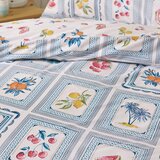Catherine Lansfield Modra posteljnina za zakonsko posteljo 200x200 cm Riviera Tiles – | Shoptok.si