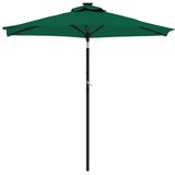  Vrtni suncobran s čeličnom šipkom LED zeleni 225 x 225 x 212 cm | shoptok.hr