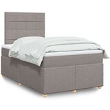 vidaXL Krevet s oprugama i madracem smeđesivi 120 x 190 cm od tkanine | shoptok.hr