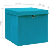  Kutije za pohranu s poklopcima 10 kom 28x28x28 cm svjetloplave | shoptok.hr
