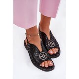 S. BARSKI Leather Sandals On Flat Heel With Decoration S.Barski | Shoptok.si