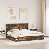 Krevet s od storage s uzglavljem Dimljeni hrast 180 x 200 cm | Eponuda.com