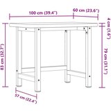 vidaXL Delovna miza 100x60x83 cm trdna bukovina pravokotna | Shoptok.si