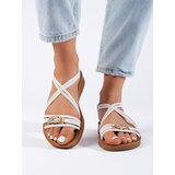 Shelvt White women's sandals with thick soles | shoptok.hr