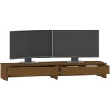  Stojalo za zaslon medeno rjavo 100x27x15 cm trdna bor | Shoptok.si