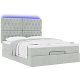  Otomanski krevet s madracima i LED 140x190 cm baršunasti | shoptok.hr
