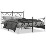  Metalni okvir kreveta uzglavlje i podnožje crni 140x190 cm | shoptok.hr