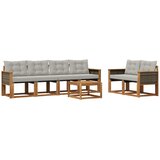 vidaXL Zunanja garnitura za sedenje 7 pcs Naravna in svetlo siva, (5000270795) | Shoptok.si
