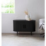 Unique Furniture Crna komoda u dekoru hrasta s kliznim vratima 120x76x45 cm Nola – | shoptok.hr