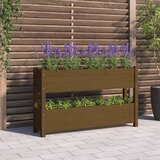 Maison Chic Visoka greda - Greda - Cvetlični Lonec medeno rjava 112x25x66 cm trdna borovina, (21790596) | Shoptok.si