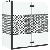 vidaXL Kopalniška pregrada Geometrični Črna 120 x 67 x 129 cm | Shoptok.si