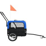  2-u-1 prikolica za bicikl i kolica za kućne ljubimce sivo-plava | shoptok.hr