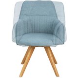 Linea Natura naslanjač, les, tekstil barve hrasta, žadasto zelena | Shoptok.si