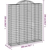  Obokane gabion košare 3 kosi 200x50x220/240 cm pocinkano železo, (20757850) | Shoptok.si
