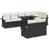  9-dijelni set gredskih sofa s jastučićima Crni Poli Ratan | shoptok.hr