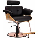 Shumee Frizerski stol Gabbiano Florence z nastavljivim vzglavnikom, črn, (21388714) | Shoptok.si