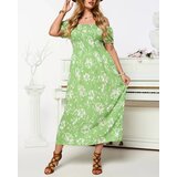 Resti Green women's midi dress with floral pattern - Clothing | Shoptok.si