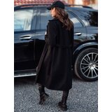 DStreet Płaszcz damski oversize CASHMELY długi drobno prążkowany czarny | shoptok.hr