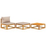 Maison Chic Seti vrtnega pohištva - Vrtna garnitura - Vrtni pohištvo set 3-delna z blazinami trden les akacije, (21811577) | Shoptok.si