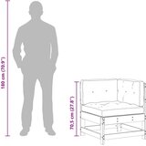  Vrtni kutni kauč Masivna borovina Vosak Smeđa - Vosak smeđa bor kutna sofa | shoptok.hr