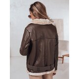 DStreet Women&#039;s NORFDIMA leather jacket with fur - coffee | shoptok.hr