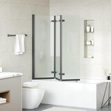 Obloga za tuš Črna 130 x 138 cm ESG steklo in aluminij | Shoptok.si