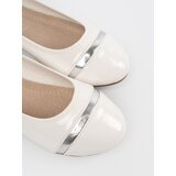 Shelvt White ballerinas with silver decoration | shoptok.hr