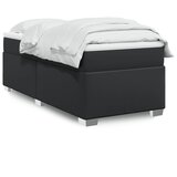 vidaXL Box spring postelja z vzmetnico črna 90x200 cm umetno usnje Cene