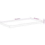  Kupaonska radna ploča 120x60x2,5 cm pravokutna od drva bagrema | shoptok.hr
