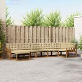  Set vanjskih sofa 7 kom. Prirodna i bež Čvrsto drvo akacije | shoptok.hr