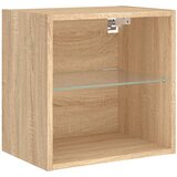 The Living Store Noćni ormarić s LED svjetlima zidni boja hrasta sonome | shoptok.hr