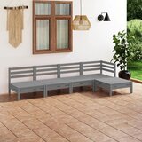 Maison Chic Seti vrtnega pohištva - Vrtna garnitura - Vrtni pohištvo set 5-delna trdna borovina siva, (21817666) | Shoptok.si