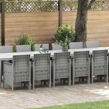 vidaXL Vrtni set za obedovanje 17 pcs Antracitno siva Za 16 osoba | shoptok.hr