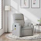  Masažna fotelja svjetlosiva tkanina od mikrovlakana | shoptok.hr