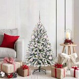 vidaXL Umestno božično drevo Zelena in Bela 120 cm PVC in kovina | Shoptok.si