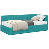 vidaXL Kutni okvir kreveta s madracem Tirkizna 90 x 200 cm Baršun | shoptok.hr