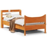 vidaXL Posteljni okvir z vzglavjem voščeno rjava 75x190 cm borovina Cene
