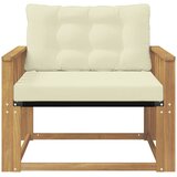  Set vanjskih sofa Čvrsto drvo akacije i Textilene Bijela i krem | shoptok.hr