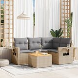 vidaXL 5-dijelni set vrtnih sofa s jastucima bež od poliratana Cijene