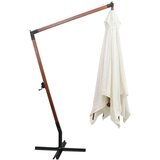  Viseći suncobran 300 x 300 cm s drvenom šipkom bijeli | shoptok.hr