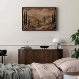  Slika - Mediterranean landscape - old tapestry with a hill and a lake 90x60 U crnom drvenom okviru | shoptok.hr