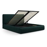 Cosmopolitan Design Tamno zeleni tapecirani bračni krevet s prostorom za odlaganje s podnicom 140x200 cm Colonel – | shoptok.hr