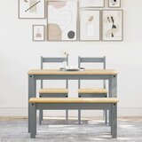  4-dijelni blagovaonski set Panama od masivne borovine sivi | shoptok.hr