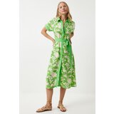  Women's Vibrant Green Floral Summer Slim Viscose Dress | Eponuda.ba