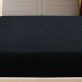  Plahta s gumicom od žerseja crna 140x200 cm pamučna | shoptok.hr