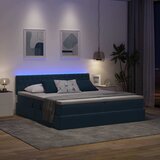  LED krevet za pohranu s madracem Tamno plava 200 x 200 cm | shoptok.hr