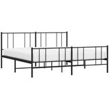  Metalni okvir kreveta uzglavlje i podnožje crni 200x200 cm | shoptok.hr