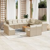 vidaXL 14-dijelni set vrtnih sofa s jastucima poliratan Bež | shoptok.hr