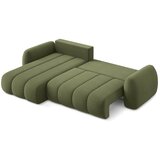 Makamii Zelena sklopiva/s prostorom za odlaganje kutna garnitura od bouclé tkanine (s lijevim kutom/s ležaljkom) Pele – | shoptok.hr