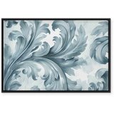  Slika - Stone Baroque Ornaments in Light Shades of Gray-Blue 120x80 U crnom drvenom okviru | shoptok.hr